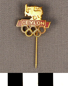Thumbnail of Commemorative Stick Pin for Olympics: Ceylon (1977.01.1038)