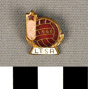Thumbnail of Participant Pin: Soccer Game, Lithuania and Soviet Union (1977.01.1230)