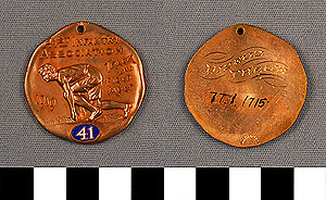 Thumbnail of Medal:  41st Infantry Association Track and Field, Discus Throw? (1977.01.1715)