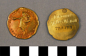 Thumbnail of Medal: Amateur Athletic Association, Central Association, 56 Lbs. Weight Throw (1977.01.1719)