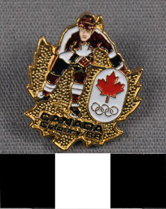 Thumbnail of Commemorative Olympic Pin:  1988 Calgary Hockey Player (2003.09.0004)