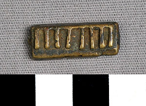 Thumbnail of Gold Weight: Rectangle with Eight Bars (2011.05.0894)