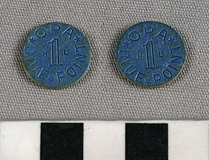 Thumbnail of Rations Token: Office of Price Administration, Blue Point (1971.29.0020)