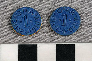 Thumbnail of Rations Token: Office of Price Administration, Blue Point (1971.29.0025)