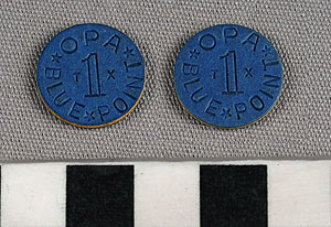 Thumbnail of Rations Token: Office of Price Administration, Blue Point (1971.29.0026)