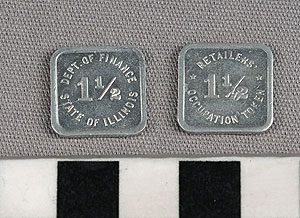 Thumbnail of Illinois Department of Finance Retailers’ Occupation Token: 1 1/2 Mills (1971.29.0033)