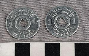 Thumbnail of Tax Token: Mississippi Sales Tax Token, 1 Mill (1971.29.0034)