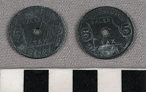 Thumbnail of Tax Token: Missouri Sales Tax Receipt, 5 Mills (1971.29.0042)