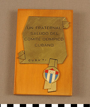 Thumbnail of Commemorative Olympic Plaque: Cuba 1971 (1977.01.0132)