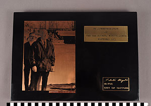 Thumbnail of Commemorative Olympic Plaque with Photoetching: Sapporo Olympic Games (1977.01.0286)