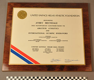 Thumbnail of Award Plaque: United Savings Helms Athletic Foundation (1977.01.0305)
