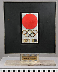 Thumbnail of Commemorative Plaque for the XVIII Summer Olympics in Tokyo Presented to Avery Brundage (1977.01.0323)