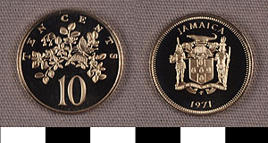 Thumbnail of Commemorative Coin: Jamaica, 10 Cents (1977.01.0426F)