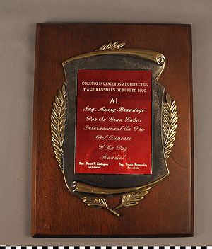 Thumbnail of Plaque: Colegio Ingenieros Arquitectos y Agrimensores de Puerto Rico (1977.01.0469)