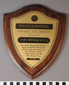 Thumbnail of Plaque: Olympian International Award of Merit (1977.01.0767)