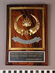 Thumbnail of Commemorative Plaque Presented to Avery Brundage from the National Sports Committee of Indonesia (1977.01.0772A)