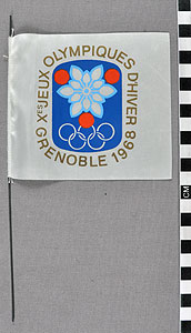 Thumbnail of Commemorative Olympic Flag: 10th Olympic Games (1977.01.0795)