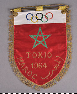 Thumbnail of Commemorative Pennant for the XVIII Summer Olympics in Tokyo: Morocco (1977.01.0807)