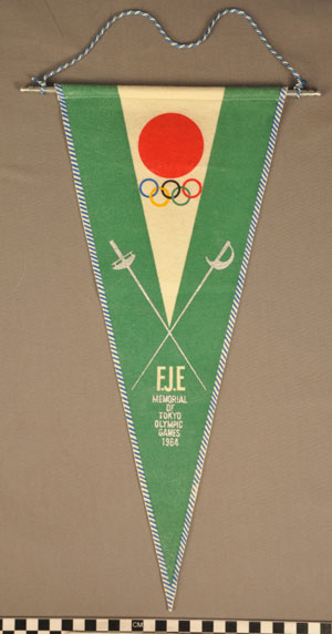 Thumbnail of Commemorative Pennant for the XVIII Summer Olympics in Tokyo: F.J.E. (1977.01.0808)