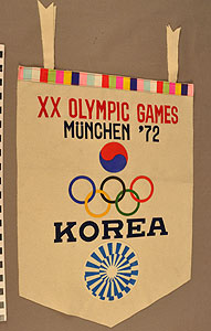 Thumbnail of Pennant for the XX Summer Olympics in Munich: South Korea (1977.01.0816)