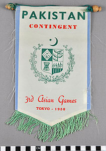 Thumbnail of Pennant for 3rd Asian Games in Tokyo: Pakistan Contingent (1977.01.0817)