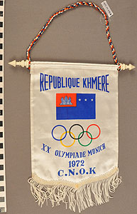 Thumbnail of Pennant from the XX Summer Olympics in Munich: Khmer Republic (1977.01.0818)