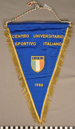 Thumbnail of Commemorative Pennant for the XVII Summer Olympics in Rome(?): Italian University Sport Center (1977.01.0825)