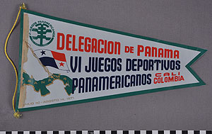 Thumbnail of Commemorative Pennant for VI Pan American Games in Cali: Panama Delegation (1977.01.0840)