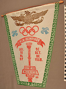 Thumbnail of Commemorative Pennant for the XIX Summer Olympics in Mexico City (1977.01.0863A)