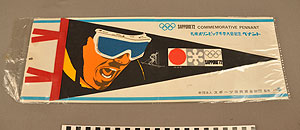 Thumbnail of Commemorative Pennant for the XI Winter Olympics in Sapporo: Skiing  (1977.01.0869)