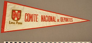 Thumbnail of Commemorative Pennant: National Committee of Sports, Lima, Peru (1977.01.0870)