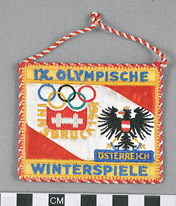 Thumbnail of Commemorative Miniature Pennant for the IX Winter Olympics in Innsbruck (1977.01.0904)