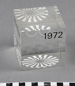 Thumbnail of Commemorative Olympic Paperweight Souvenir (1977.01.1691)