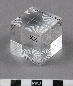 Thumbnail of Commemorative Olympic Paperweight Souvenir (1977.01.1692)