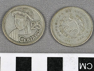 Thumbnail of Coin: Republic of Guatemala, 25 Centavos, 1958 (2008.22.0270)