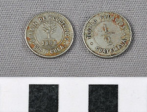 Thumbnail of Coin: Republic of Guatemala, 1/2 (Real?) (2008.22.0281)