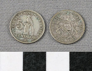 Thumbnail of Coin: Republic of Guatemala, 5 Centavos, 1937 (2008.22.0282)
