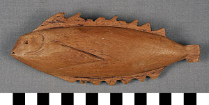 Thumbnail of Carving: Fish for Breadfruit Ceremonial Bowl Held by Two Men (2010.07.0024B)