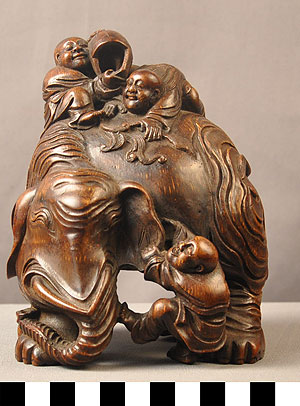 Thumbnail of Carving: Standing Elephant with Attendants (2011.13.0004A)