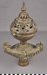 Thumbnail of Oil Lamp: Incense Brazier, Finial Top (2012.07.0063A)