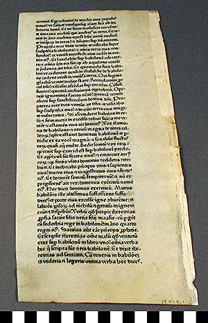 Thumbnail of Incunabulum: Manuscript Page, Bible, Latin Text, Biblia Latina (1951.02.0001)
