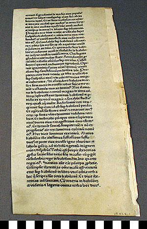 Thumbnail of Incunabulum: Manuscript Page, Bible, Latin Text, Biblia Latina (1951.02.0001)