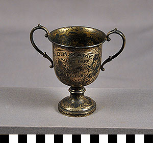 Thumbnail of Trophy: 1st Place in High Jump, A.O.H. Games (1977.01.0018)