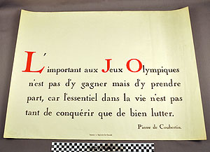 Thumbnail of Certificate: Olympic Motto of Pierre de Coubertin (1977.01.0106B)