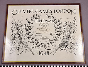 Thumbnail of Diploma, Plaque: Olympic Games London 1948 (1977.01.0144)