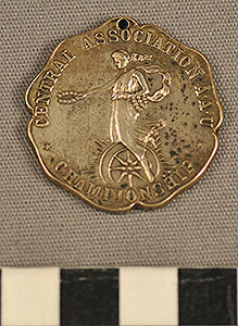 Thumbnail of Medal: Central Association A.A.U. Championship, 120 Yard High Hurdle (1977.01.1741)