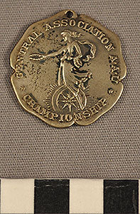 Thumbnail of Medal: Central Association A.A.U. Championship, Indoor Shot Put (1977.01.1743)