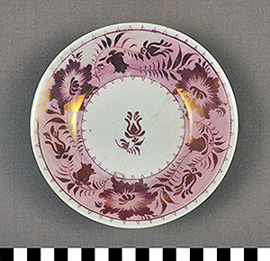 Thumbnail of Tea Service: Liverpool Lustreware Saucer (1934.01.0022)