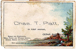Thumbnail of Business Advertisement Card: Chas.T. Platt (1972.21.0131)