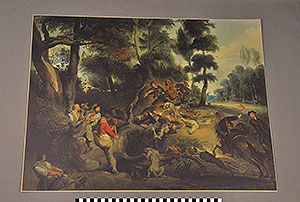 Thumbnail of Lithograph of Painting, "The Boar Hunt" by Delacroix (1953.01.0003)